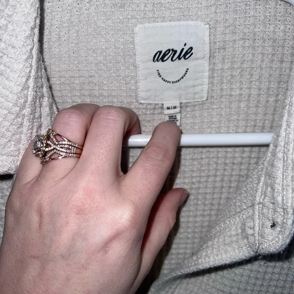 Aerie LumberJane Waffle Shirt cream medium - Picture 8 of 13